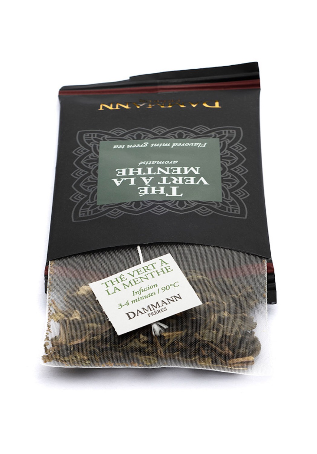 Thé Vert à la mente sachet ouvert 24